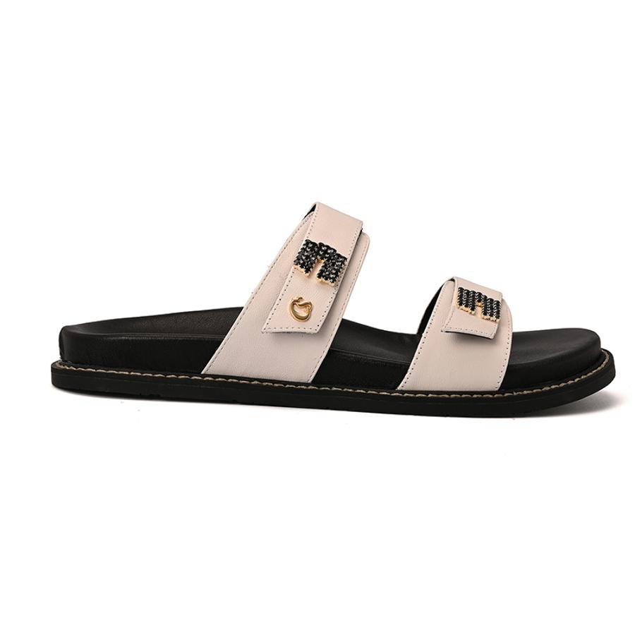 White Bianco Sandals with Crystal Straps