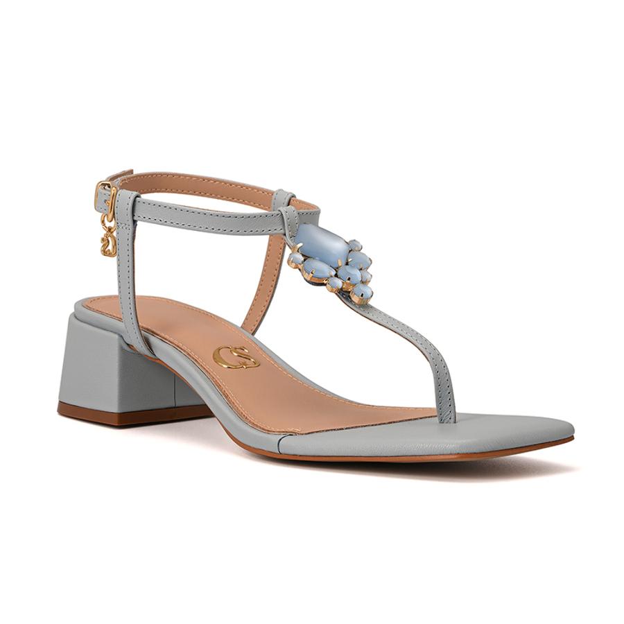 Sky Blue Sandal with Gemstones and Crystals