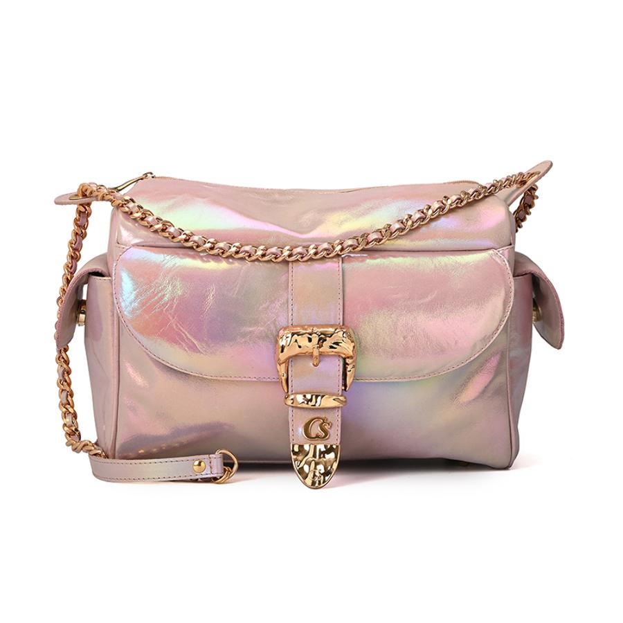 Holographic Iridescent Buckle Bag