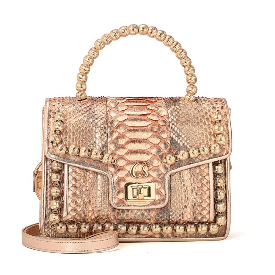 Crossbody Handbag Golden Glacé Python