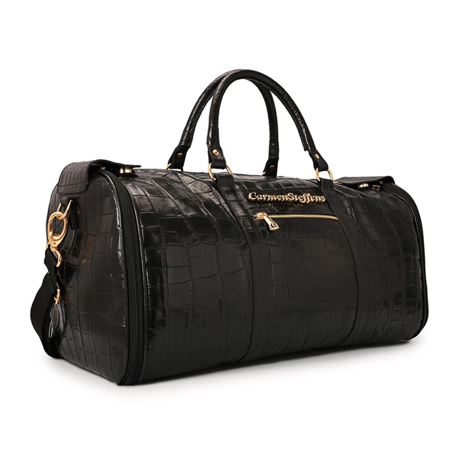 Black Croco Leather Handbag