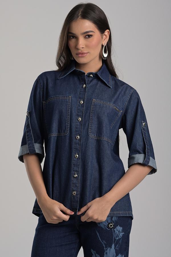 FLOWER JEANS SHIRT