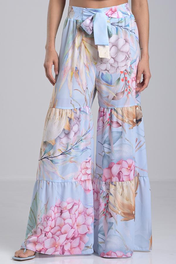 WIDE-LEG PANTS WITH THREE-TIER CUT