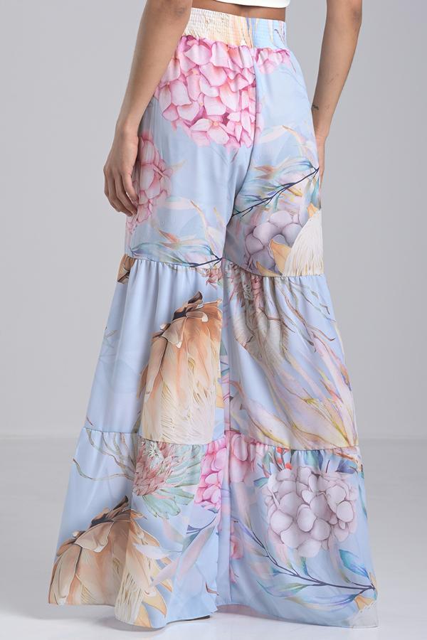 WIDE-LEG PANTS WITH THREE-TIER CUT