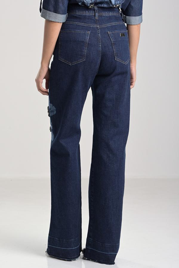 WIDE FLOWER JEANS PANTS
