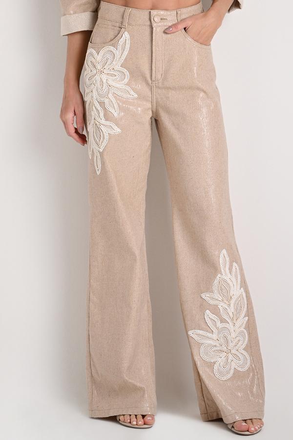 WIDE-LEG TROUSERS RUSTIC TEXTURE