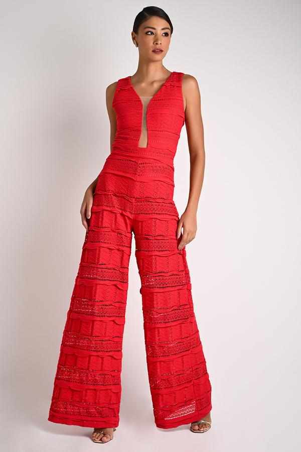 JUMPSUIT NECKLINE TRANSPARENCY
