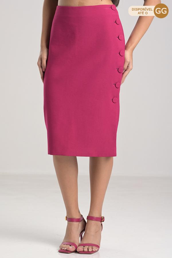 MIDI SKIRT WITH OPENING AND BUTTONS