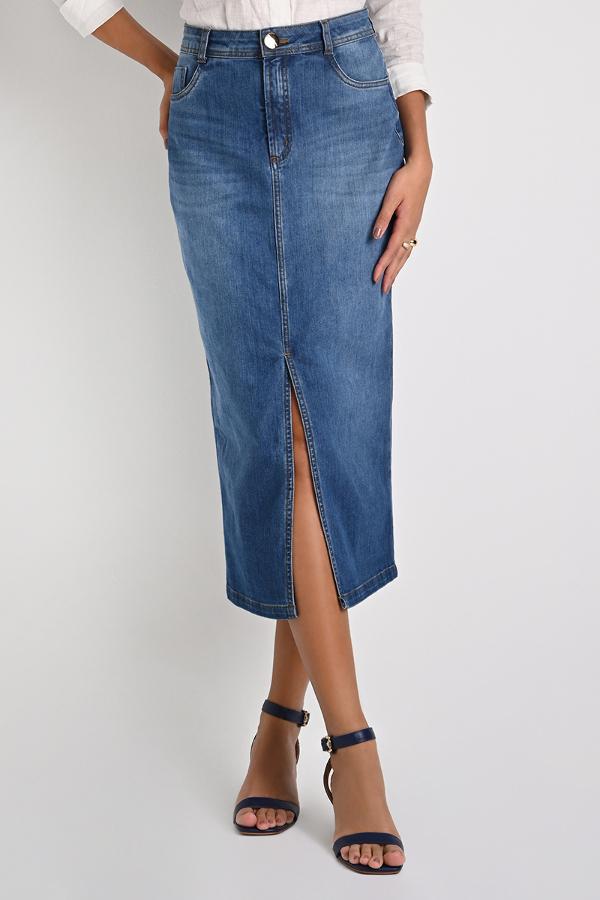 MIDI ELEGANCE JEANS SKIRT