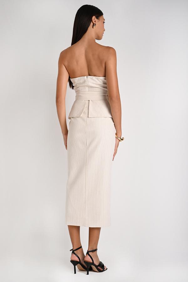 STRAPLESS MIDI DRESS