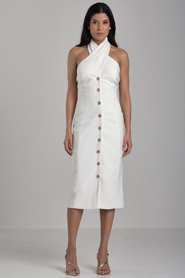CROSS NECKLINE DRESS