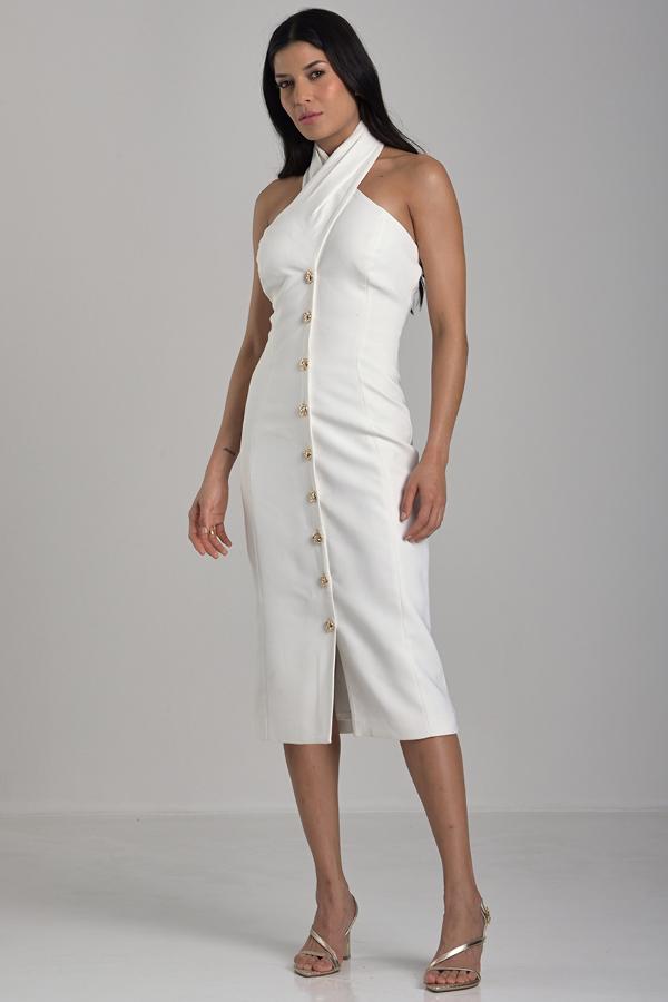 CROSS NECKLINE DRESS