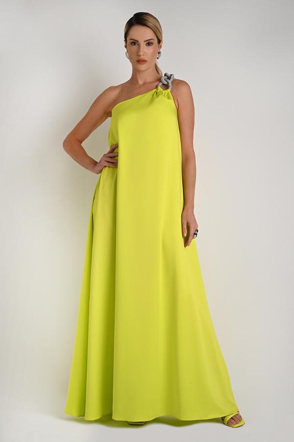 LONG DRESS SHOULDER DETAIL