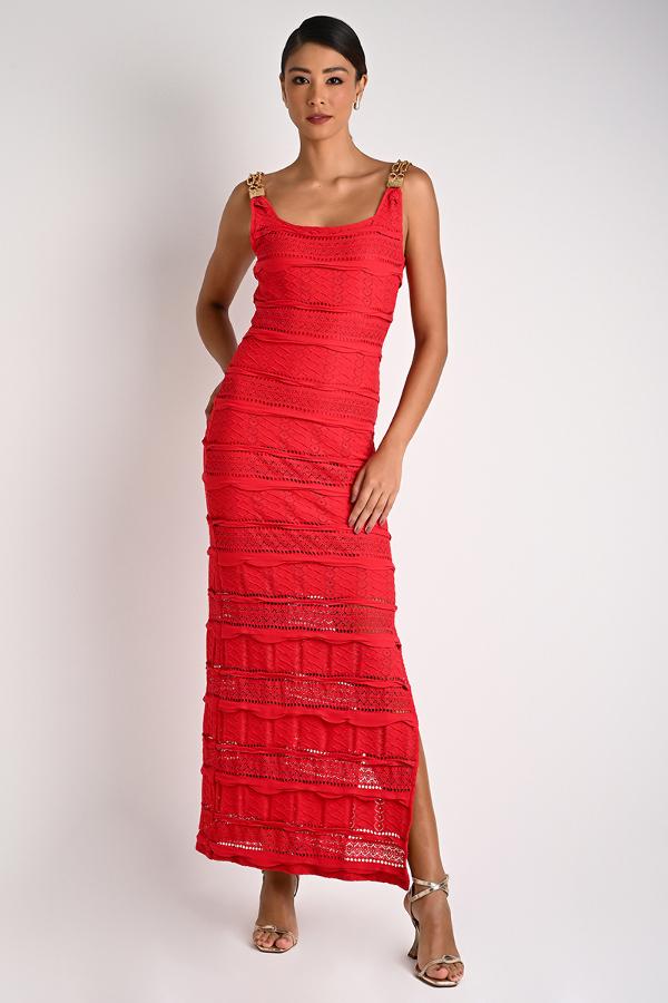 MIDI SHEATH DRESS MESH EFFECT