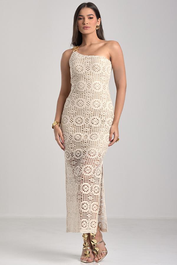 ASYMMETRICAL DRESS WITH SLIT