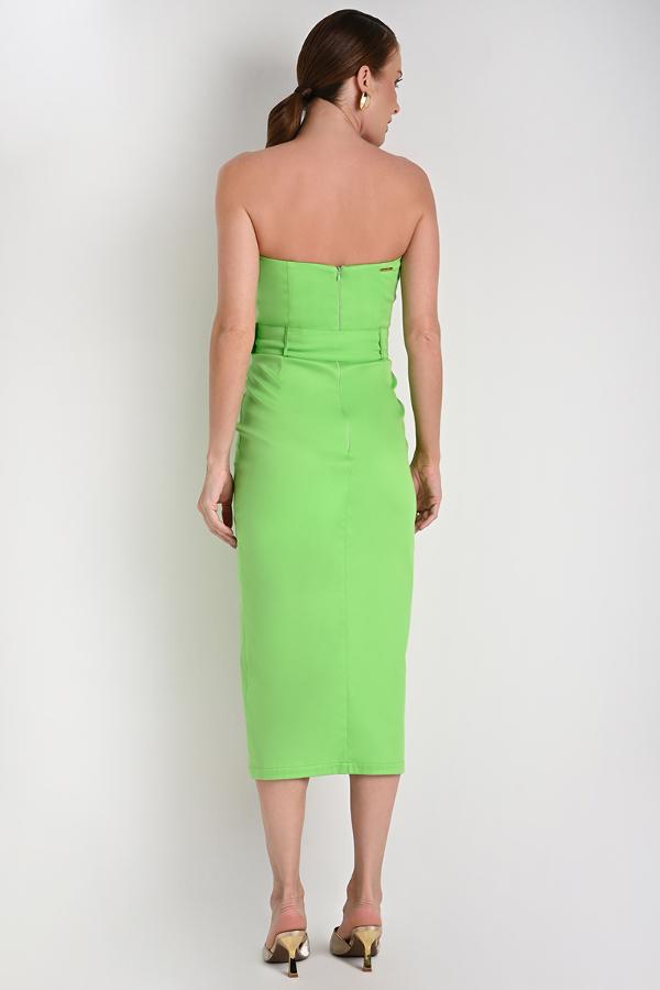 STRAPLESS DRESS WITH CROSSOVER
