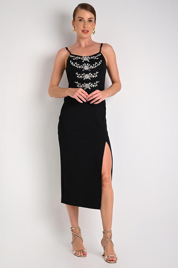 LUXURY MIDI DRESS WITH SLIT