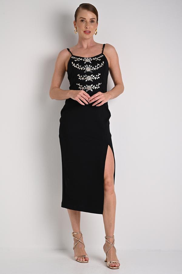 LUXURY MIDI DRESS WITH SLIT