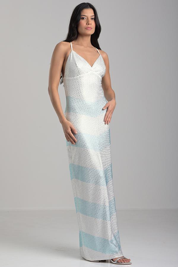 DEEP NECKLINE SHINE DRESS