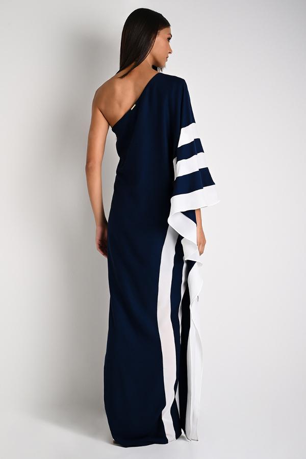ASYMMETRICAL FLUID DRESS