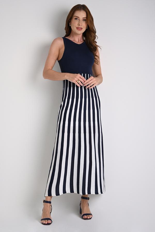 BICOLOR PLEATED DRESS