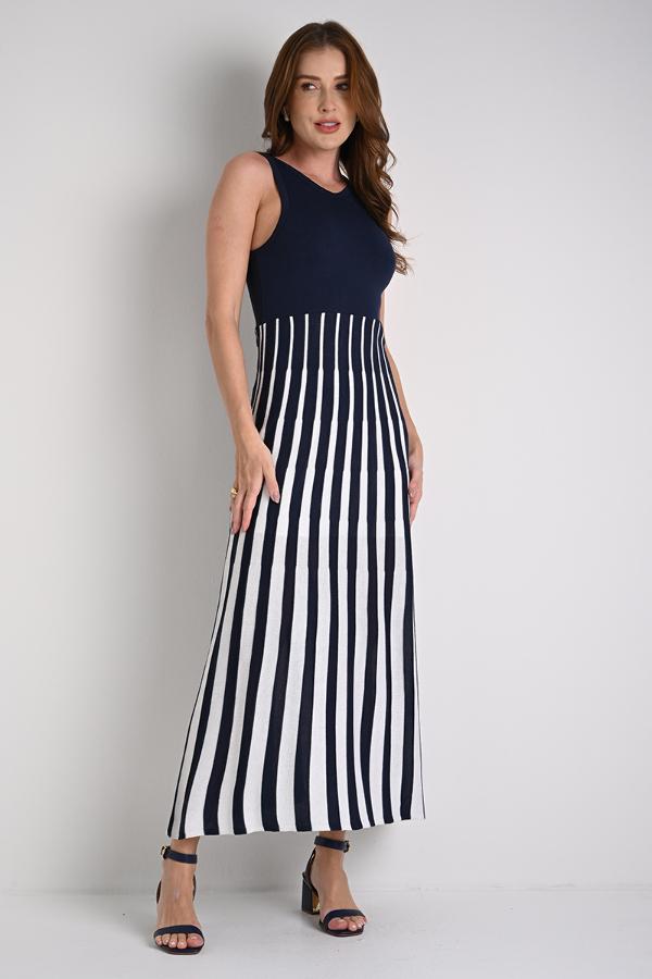 BICOLOR PLEATED DRESS