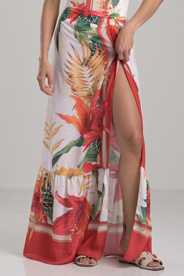 BEACH COVER-UP WITH RING DETAIL SKIRT