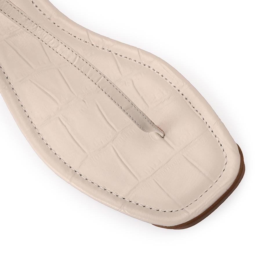 Flat White Bianco Leather Sandals