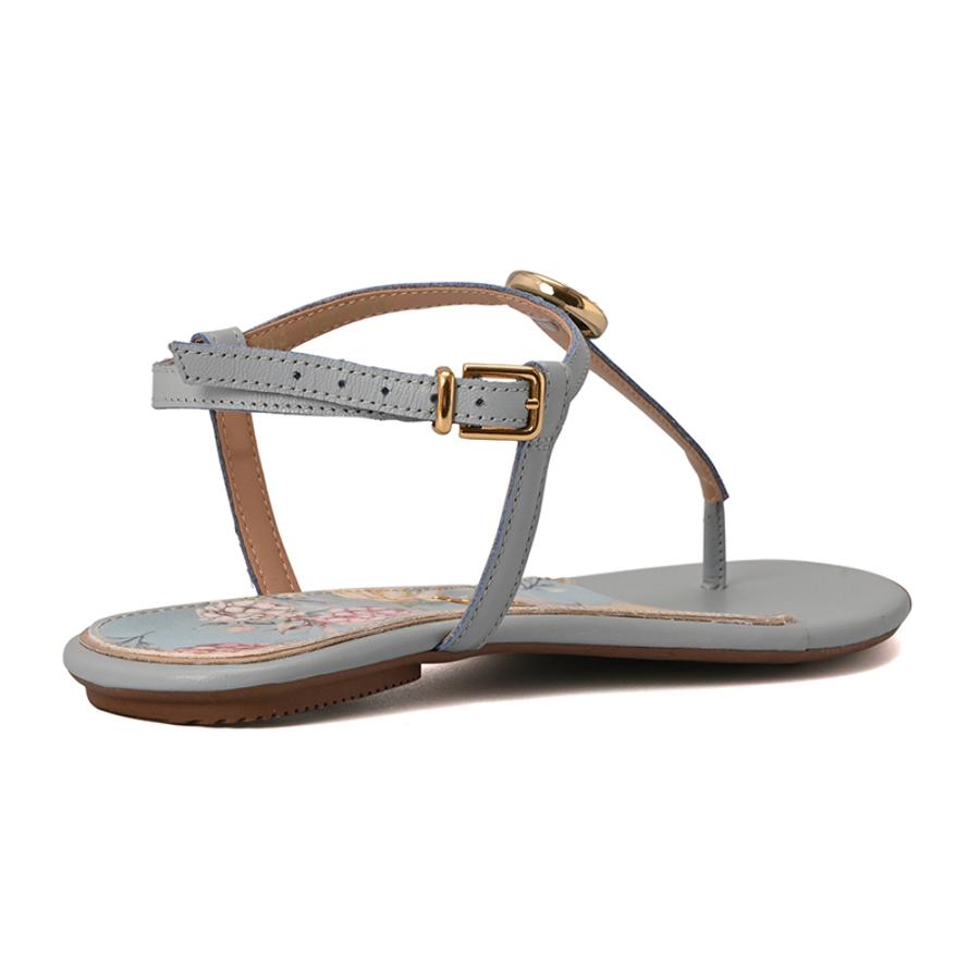 Flat Sandal with Floral Print Straps