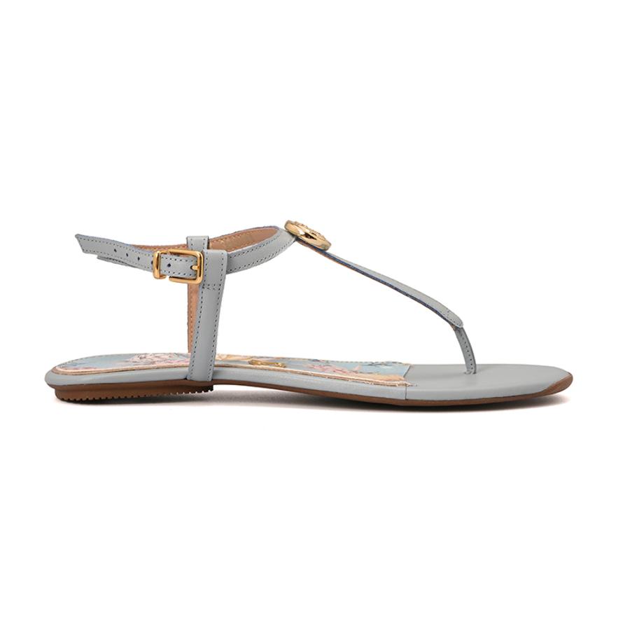 Flat Sandal with Floral Print Straps