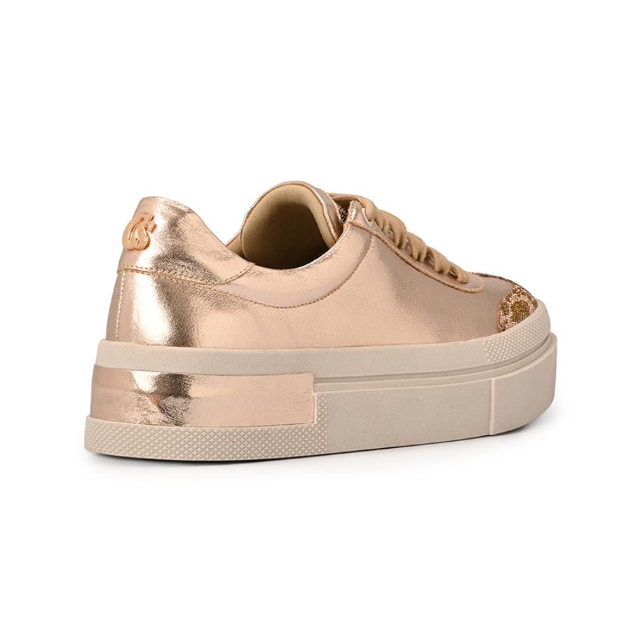 Golden Sneakers with Giraffe Print