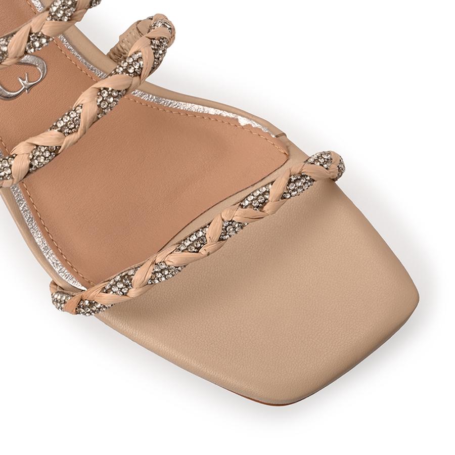 Ivory Block Heel Sandal Straps