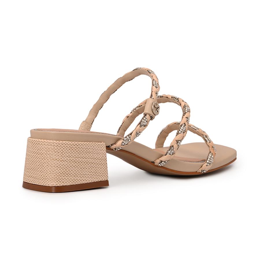 Ivory Block Heel Sandal Straps