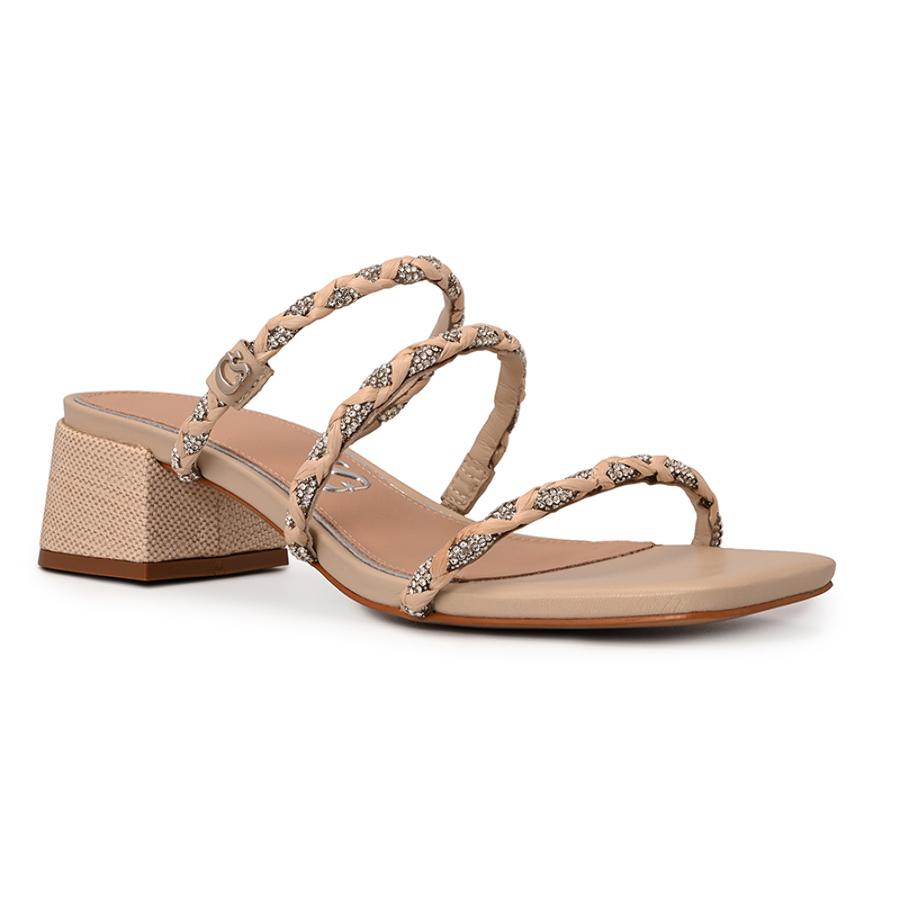 Ivory Block Heel Sandal Straps