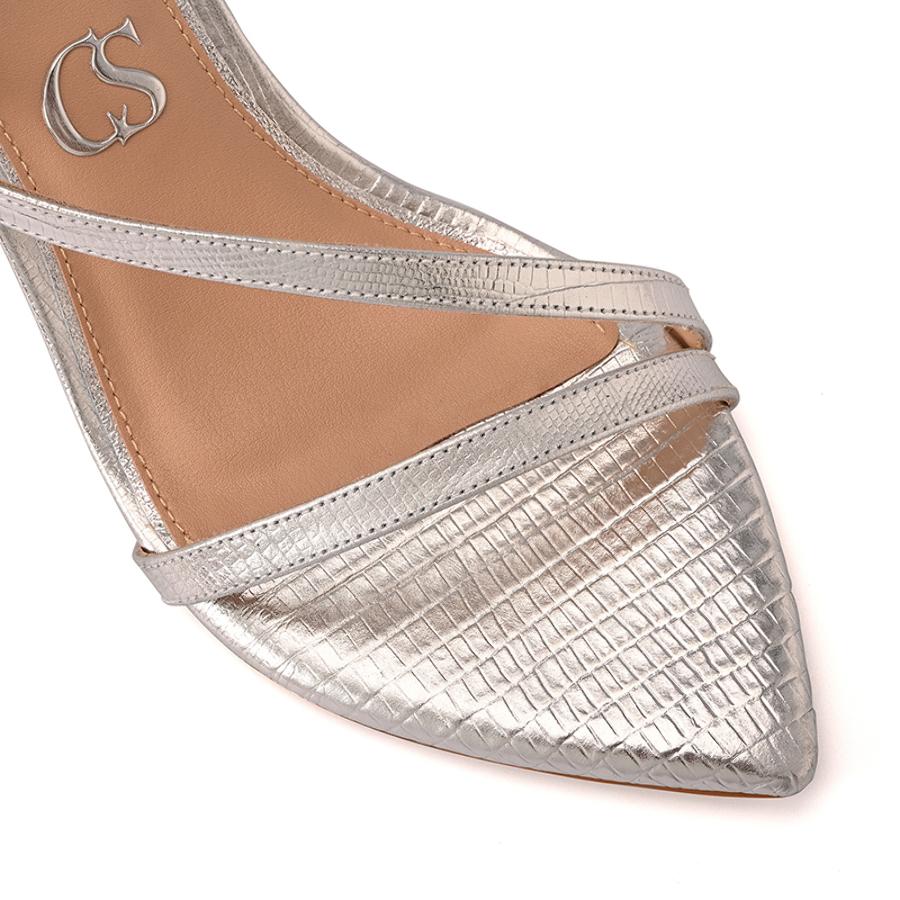 Silver Leaf Toe and Comma Heel Sandal