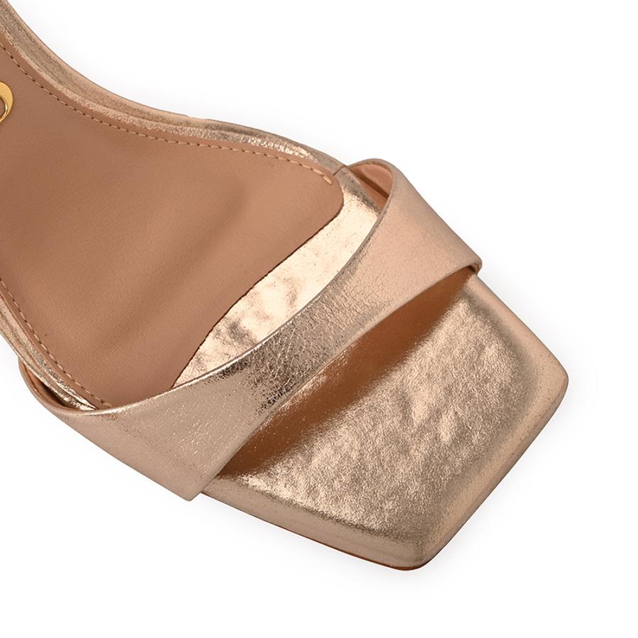 Golden Gold Sandal with Laser Cutouts