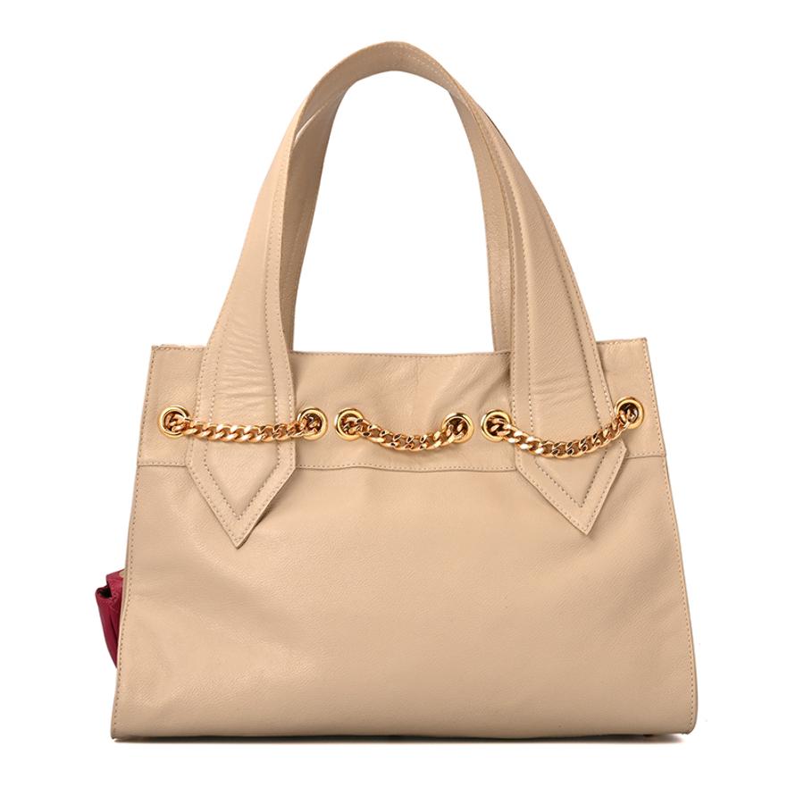 Off-white Shoulder Bag with Charm Bag