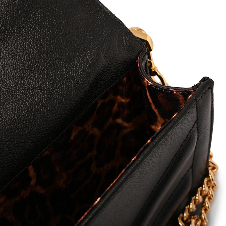 Black Quilted Bag with Chain Strap