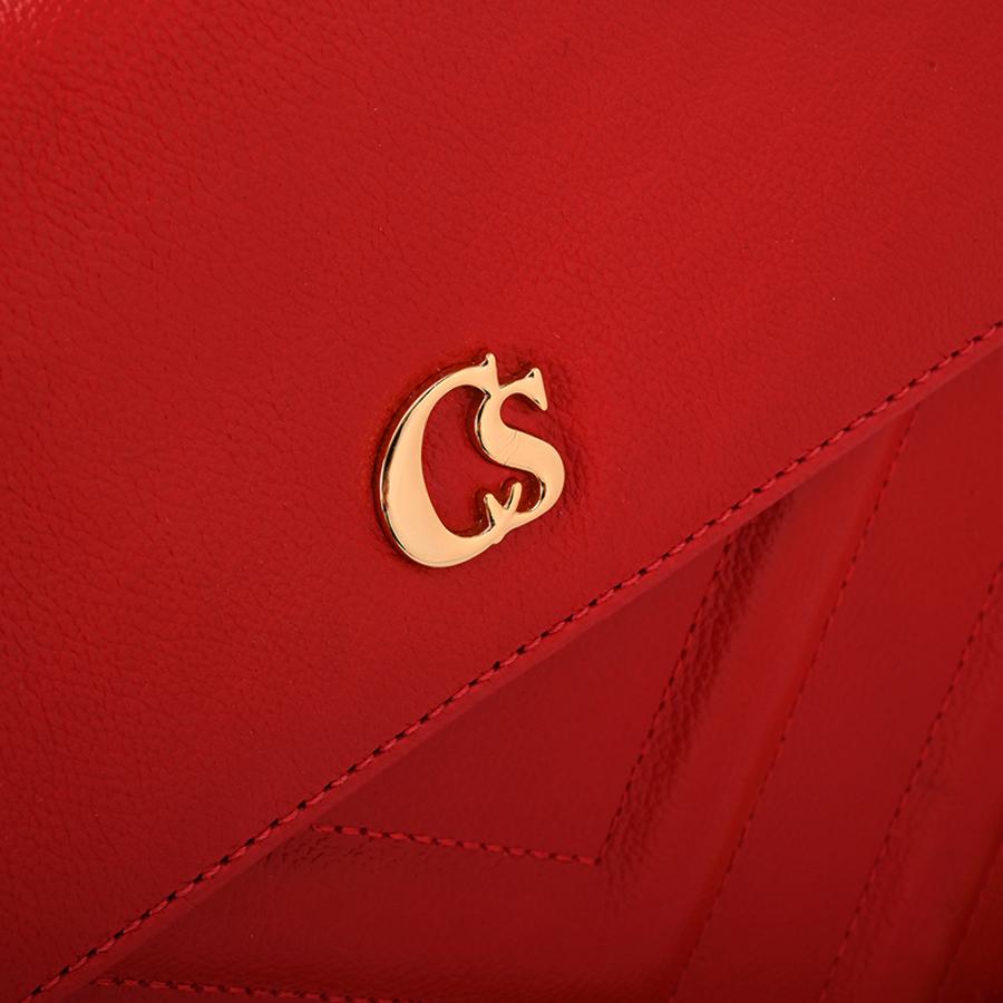 Red Ruby Quilted Bag with Chain Strap