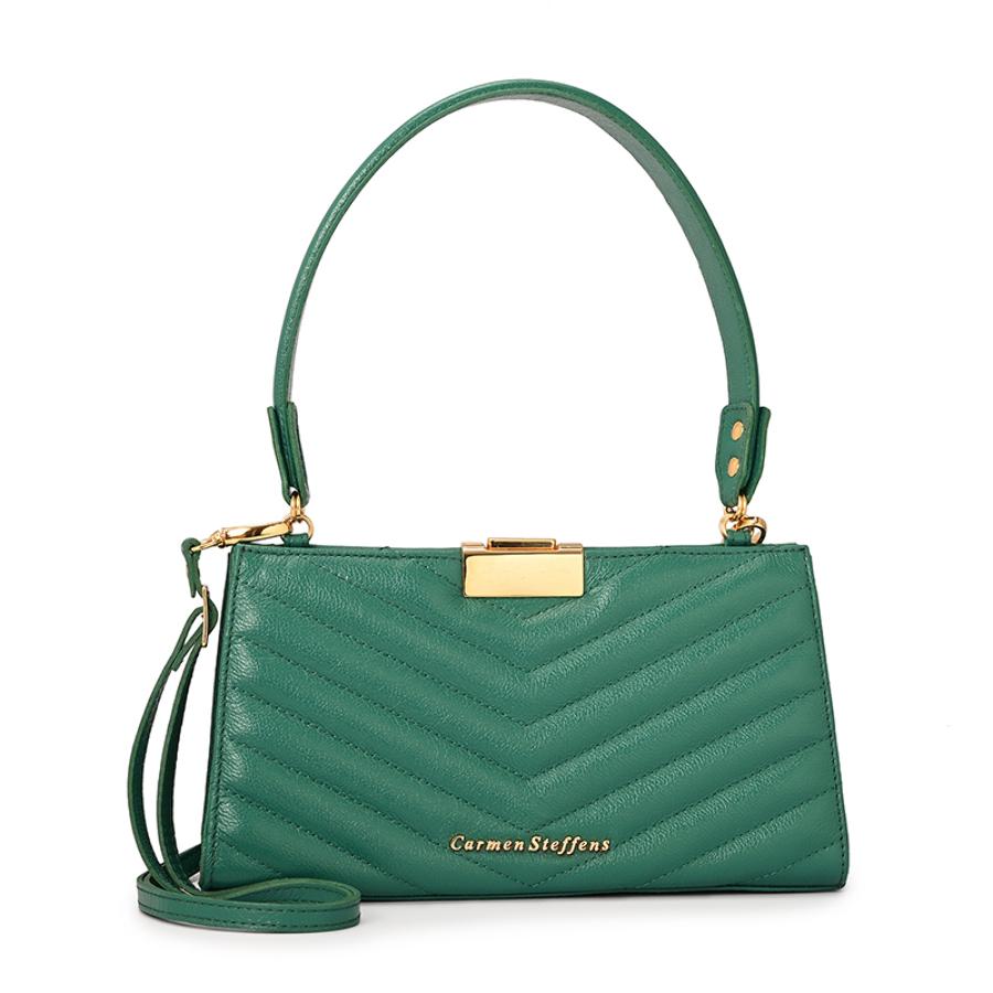 Eucalyptus Green Quilted Shoulder Bag