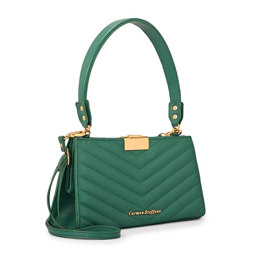 Eucalyptus Green Quilted Shoulder Bag