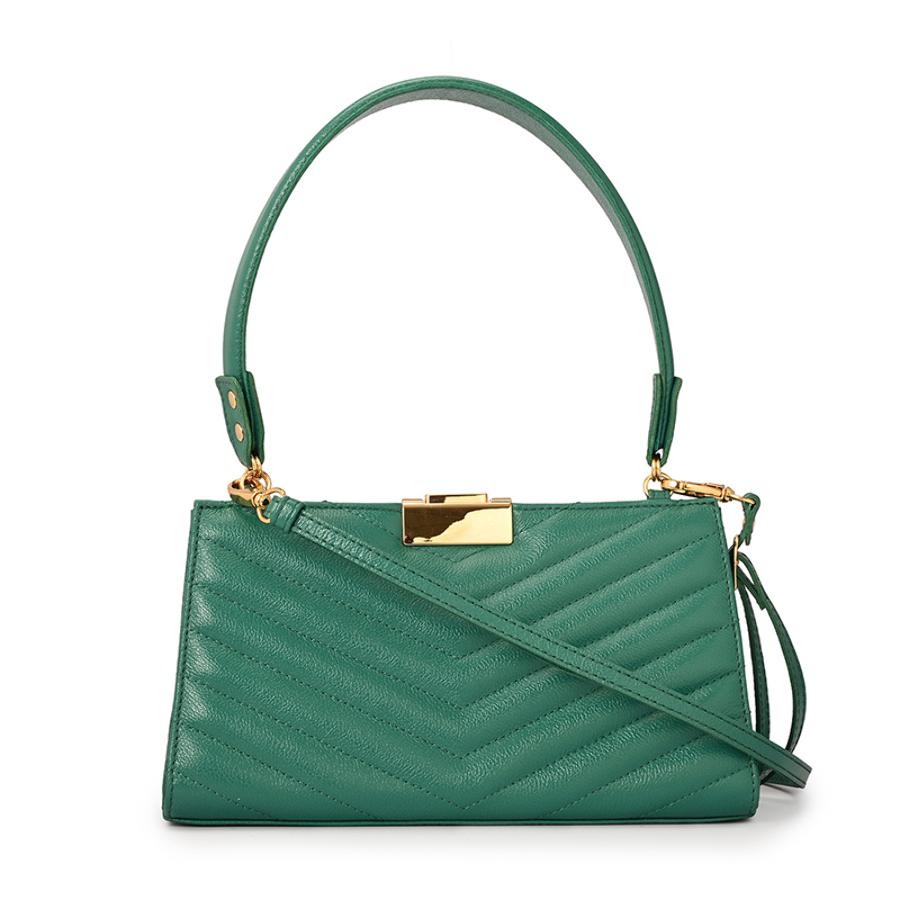 Eucalyptus Green Quilted Shoulder Bag
