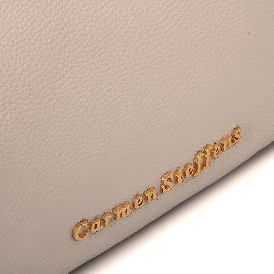 White Bianco Half-Moon Leather Bag with Chain
