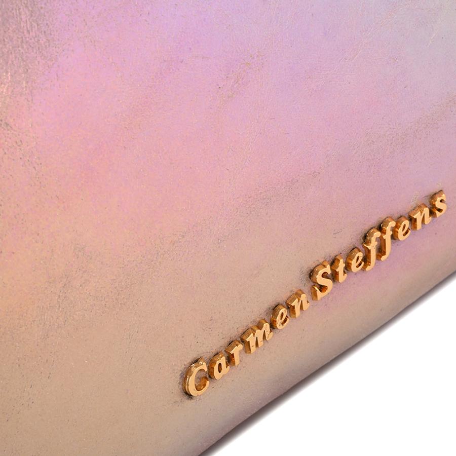 Iridescent Leather Half-Moon Bag with Chain