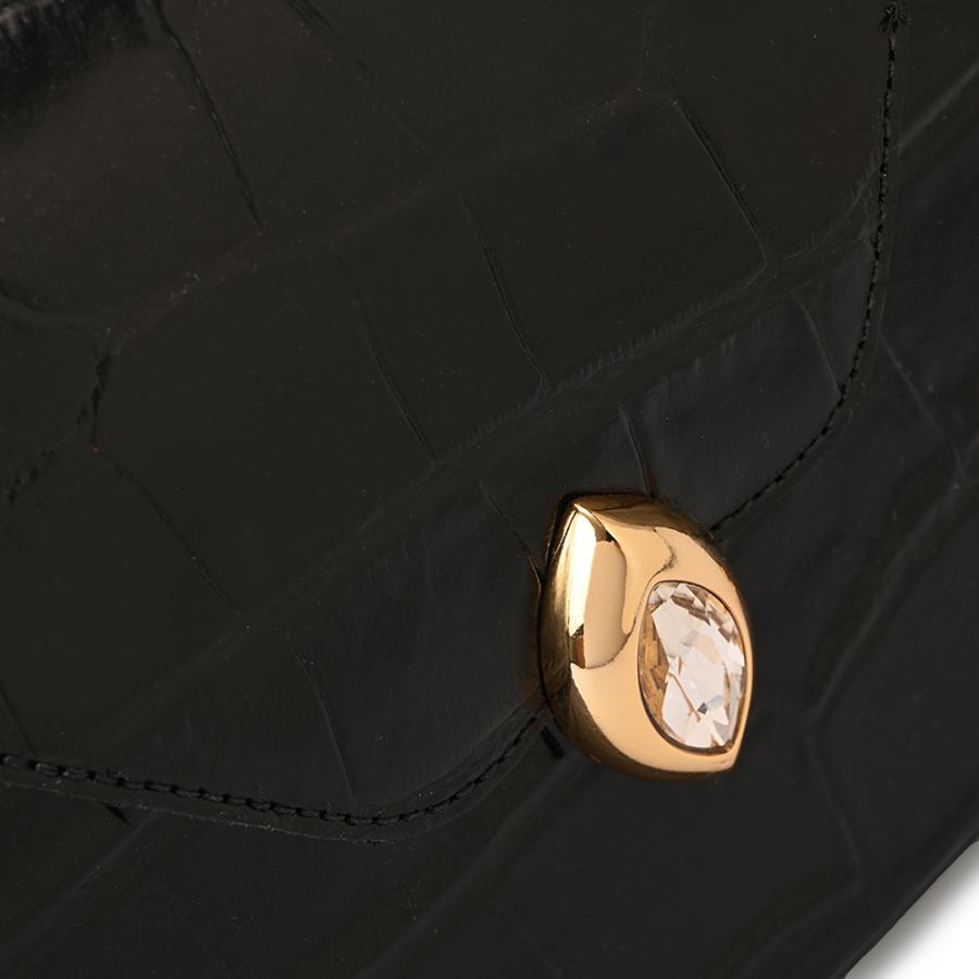 Top Handle Bag Black Crystal