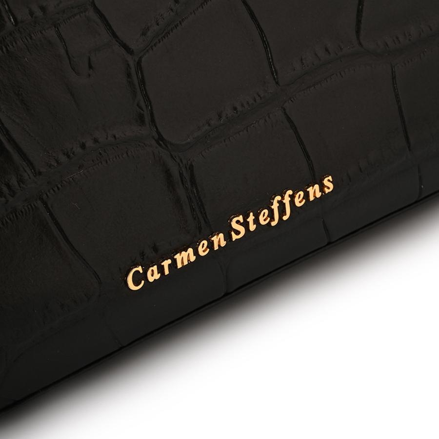 Black Croco Leather Crossbody Bag