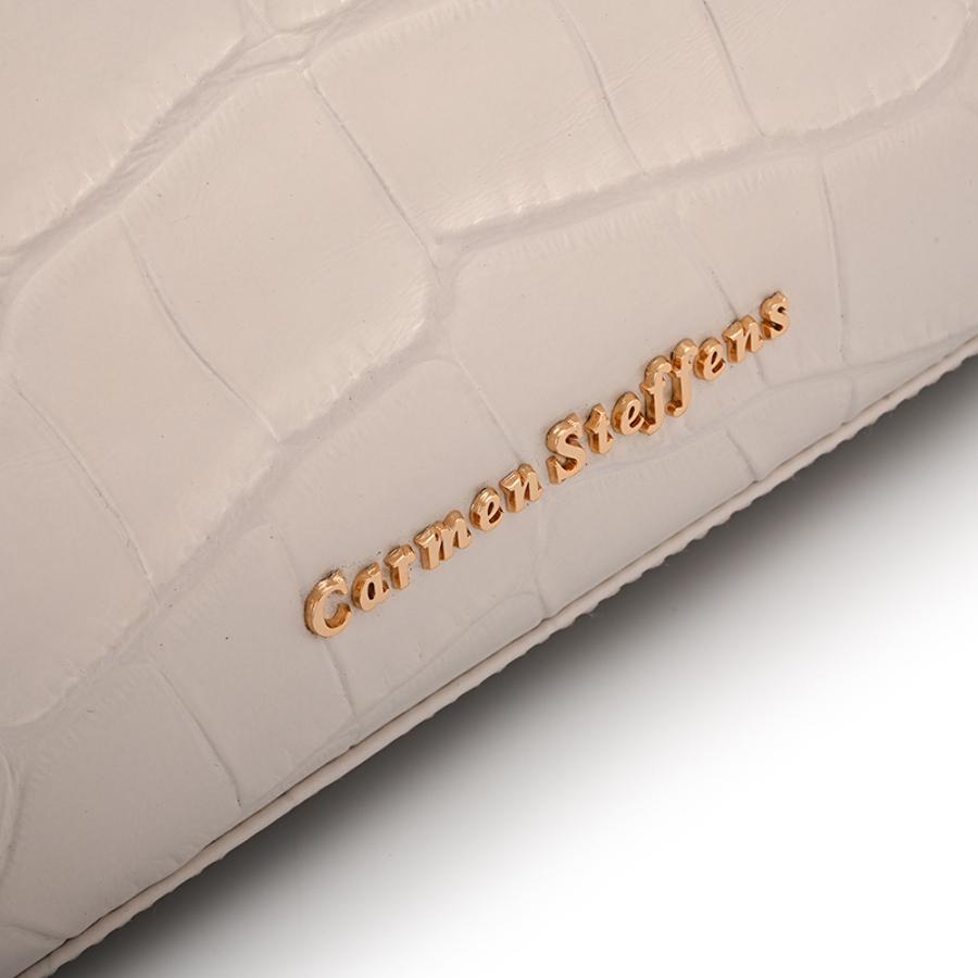 White Crossbody Bag Bianco Croco Leather