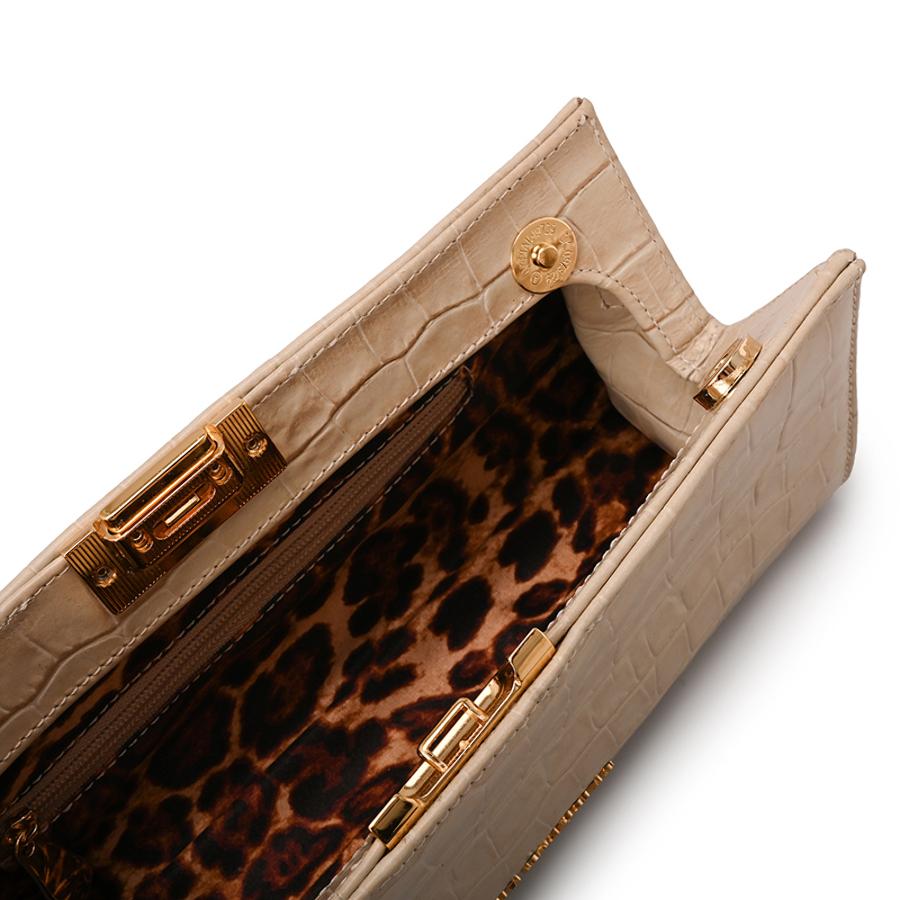 Off-white Croco Leather Crossbody Bag