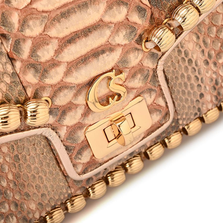 Crossbody Handbag Golden Glacé Python