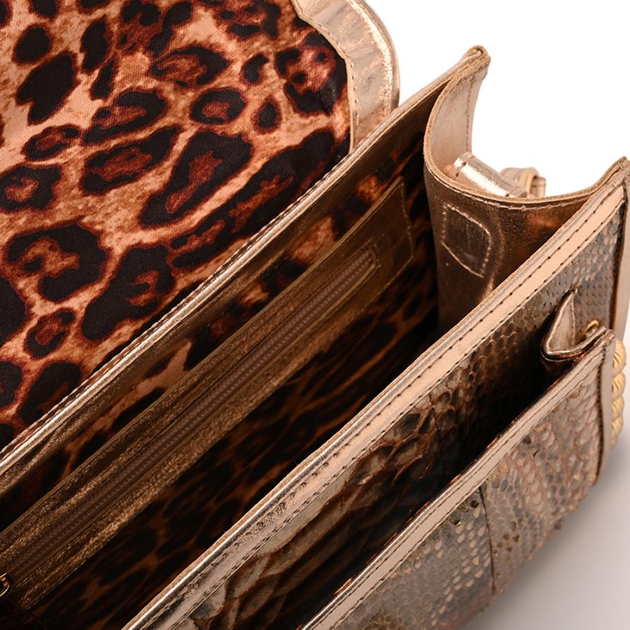 Crossbody Handbag Golden Glacé Python